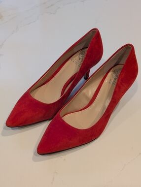Vibce Camuto Kamira Red Suede Pointed-Toe Women’s Pumps Size 8.5
